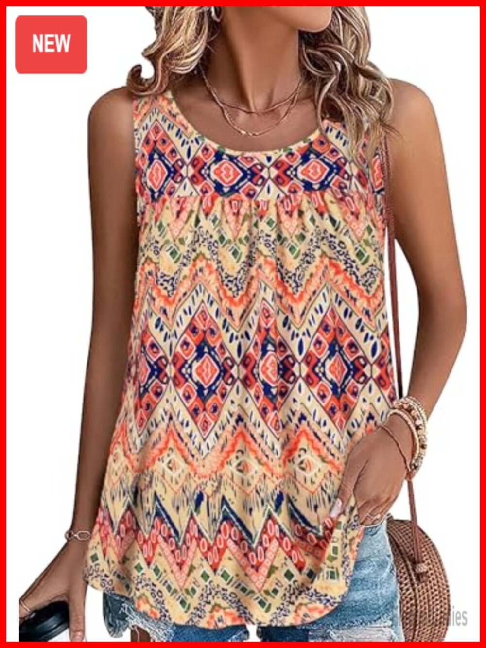 Womens Summer Tank Top Sleeveless Tunic Blouse Loose Fit Casual Tee